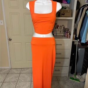Orange Women's Skirt Set